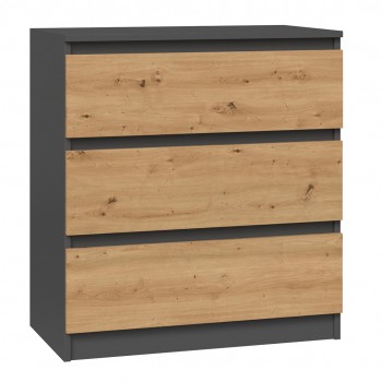 Topeshop M3 ANTRACYT/ARTISAN chest of drawers