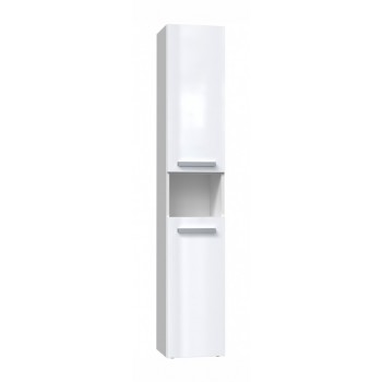 Bathroom cabinet NEL III 31x30x174 cm, white, glossy