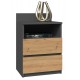 Topeshop M1 ANTRACYT/ARTISAN nightstand/bedside table 2 drawer(s) Oak