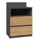 Topeshop M1 ANTRACYT/ARTISAN nightstand/bedside table 2 drawer(s) Oak