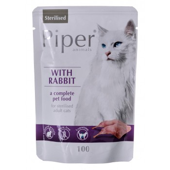 DOLINA NOTECI Piper Animals Sterilised Rabbit - wet cat food - 100 g