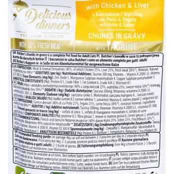 BUTCHER'S Delicious Dinners with chicken and liver - wet cat food - 100 g