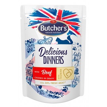 BUTCHER'S Delicious Dinners with Beef - wet cat food - 100 g