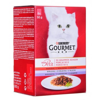 GOURMET Mon Petit Meat Mix - wet cat food - 6 x 50 g