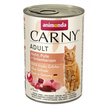 ANIMONDA Carny Adult Chicken, turkey, duck hearts - wet cat food - 400g