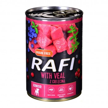 Dolina Noteci Rafi Junior with veal, cranberry, and blueberry - Wet dog food 400 g