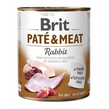 Wet dog food BRIT PAT & MEAT Rabbit 800 g
