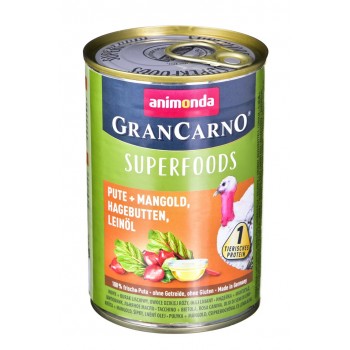 ANIMONDA GranCarno Superfoods flavor: turkey, beetroot, wild rose, linseed oil - wet dog food - 400 g
