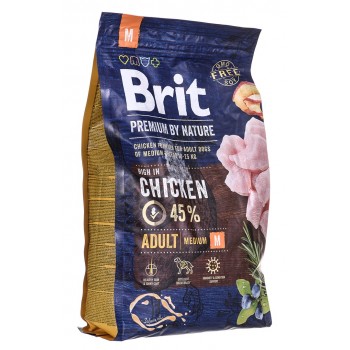 BRIT Premium by Nature Adult M Chicken - dry dog food - 3 kg