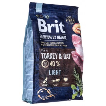 BRIT Premium by Nature Light Turkey&Oat - dry dog food - 3 kg