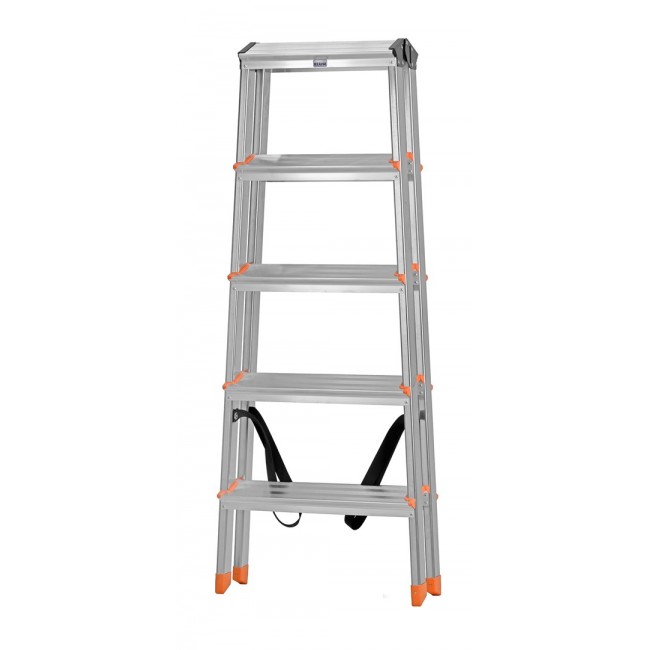 Krause Dopplo double-sided step ladder silver