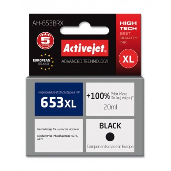 Activejet AH-653BRX ink (replacement for HP 653XL 3YM75AE Premium 720 pages black)