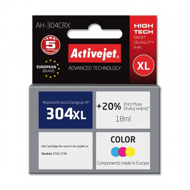Activejet AH-304CRX ink (replacement for HP 304XL N9K07AE Premium 18 ml color)