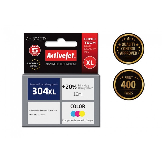 Activejet AH-304CRX ink (replacement for HP 304XL N9K07AE Premium 18 ml color)