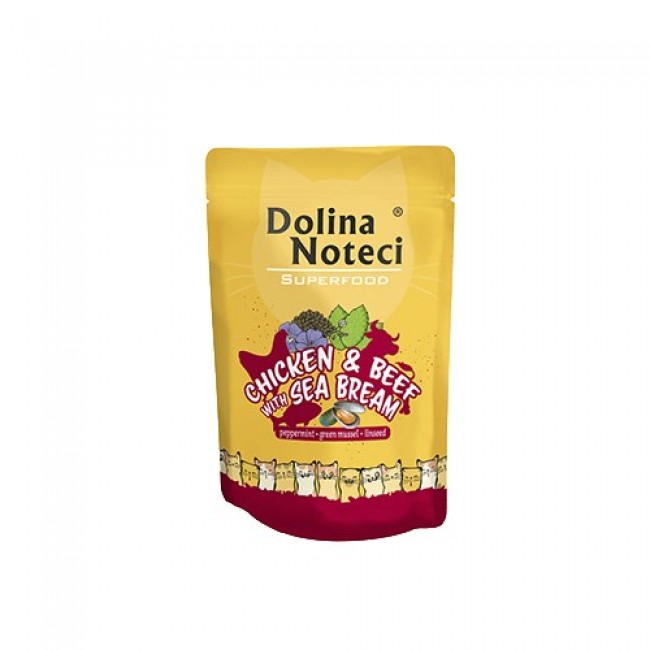 DOLINA NOTECI Superfood Chicken with beef and sea bream - wet cat food - 85 g