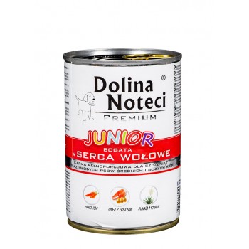 DOLINA NOTECI Premium Junior Rich in beef hearts - Wet dog food - 400 g
