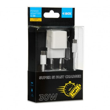 Travel charger I-BOX C-38 PD30W, white