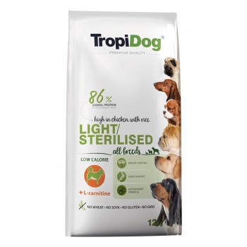 TROPIDOG Light Sterilised Adult - dry dog food - 12 kg