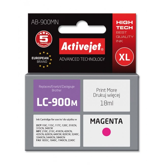 Activejet AB-900MN Ink (replacement for Brother LC900M Supreme 17.5 ml magenta)