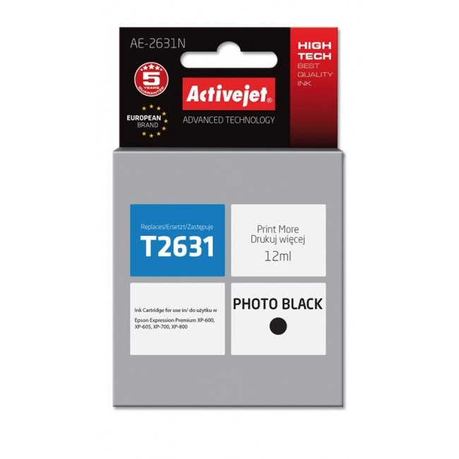 Activejet AE-2631N Ink (replacement for Epson 26 T2631 Supreme 12 ml black)