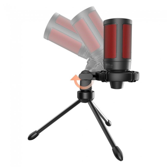 SAVIO wired gaming microphone with backlight, tripod, USB, SONAR PRO