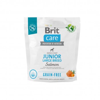 Dry food for young dog (3 months - 2 years), large breeds over 25 kg - Brit Care Dog Grain-Free Junior Large salmon 1kg