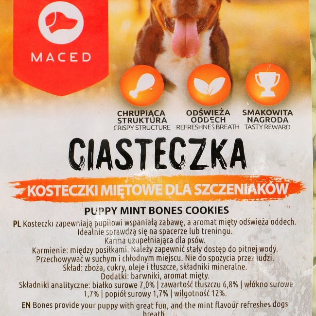 MACED Puppy mint bones cookies - Dog treat - 1 kg