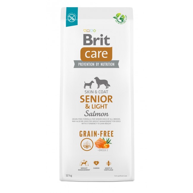 BRIT Care Senior&Light Salmon - dry dog food - 12 kg