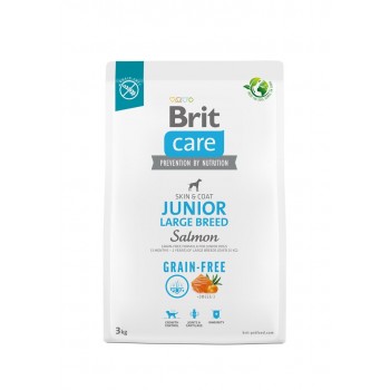 Dry food for young dog (3 months - 2 years), large breeds over 25 kg - Brit Care Dog Grain-Free Junior Large salmon 3kg