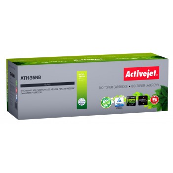 BIO Activejet ATH-36NB toner for HP, Canon printers, Replacement HP 36A CB436A, Canon CRG-713 Supreme 2000 pages black. ECO Toner.