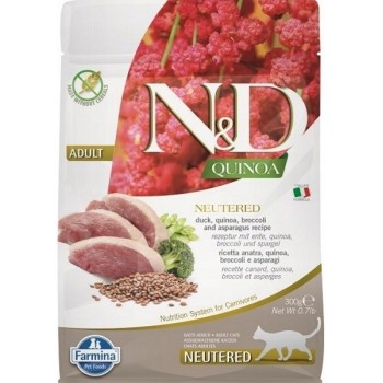 FARMINA N&D Quinoa Cat Duck, Broccoli, Asparagus Neutered Adult - dry cat food - 300 g