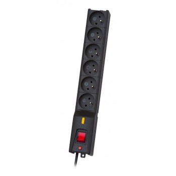 LESTAR LX 610 G-A, surge protector, 1.5m, black 6 AC outlet(s) 230 V