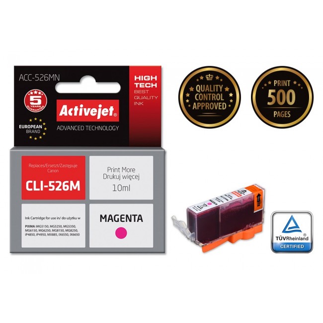 Activejet ACC-526MN Ink cartridge (replacement for Canon CLI-526M Supreme 10 ml magenta)