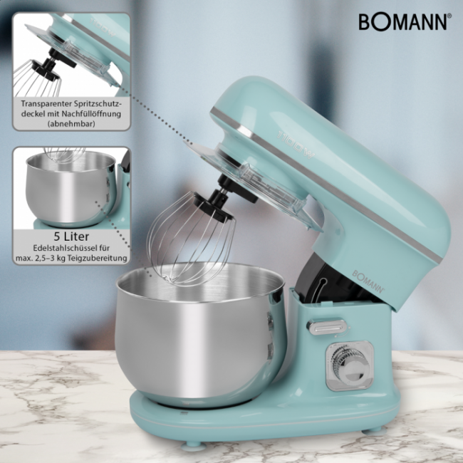 Bomann KM 6030 CB food processor 1100 W 5 L Mint colour