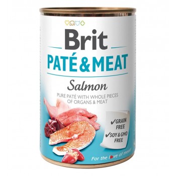 BRIT Pat & Meat with Salmon - wet dog food - 400g