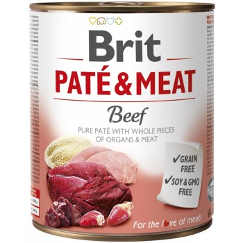 BRIT Pat & Meat with Beef - wet dog food - 800g