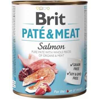 BRIT Pat & Meat with Salmon - wet dog food - 800g