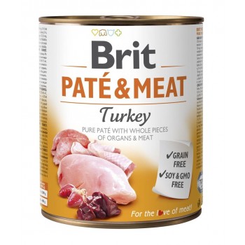 BRIT Pat & Meat with Turkey - wet dog food - 800g