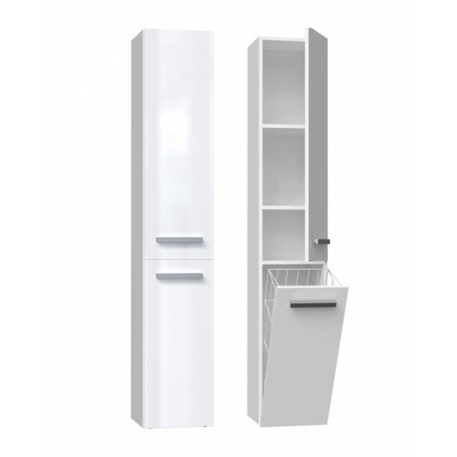 Bathroom cabinet NEL IV 31x30x174 cm, white, glossy