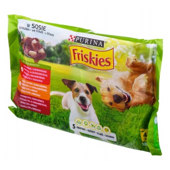 PURINA Friskies Adult - Meat - wet dog food - 4 x100 g