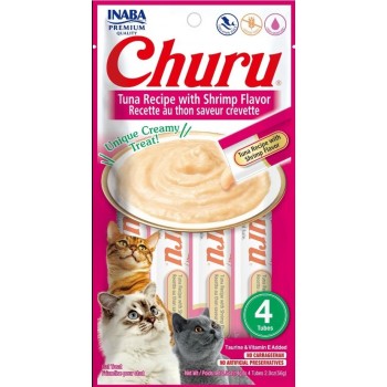 INABA Churu Tuna with shrimp flavour - cat treats - 4x14 g