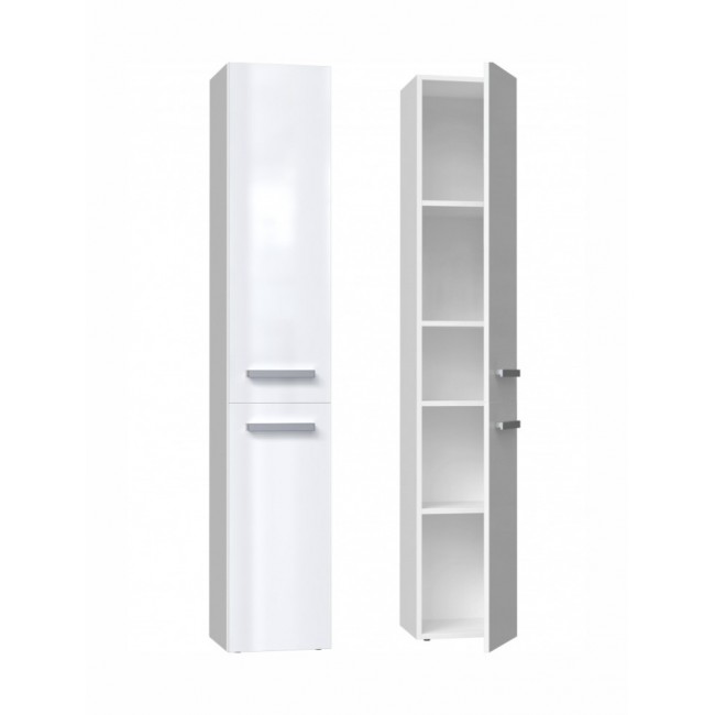 Bathroom cabinet NEL II 31x30x174 cm, white, glossy