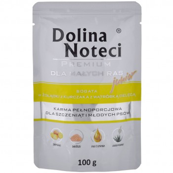DOLINA NOTECI Premium Junior rich chicken gizzards with veal liver - wet puppy food - 100 g