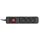 Activejet COMBO 3GN 5M black power strip with cord