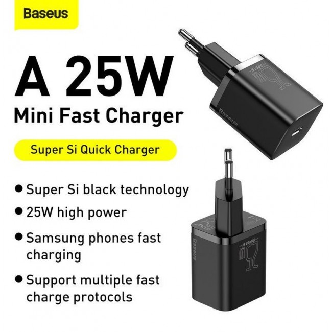 Baseus TZCCSUP-L01 mobile device charger Smartphone Black AC, USB Fast charging Indoor