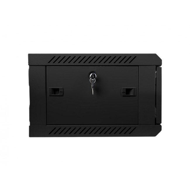 Lanberg 19'' wall-mounted installation cabinet 4U 600x450mm black (glass door)