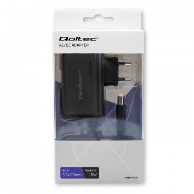 Qoltec 51028 power adapter/inverter Indoor 18 W Black