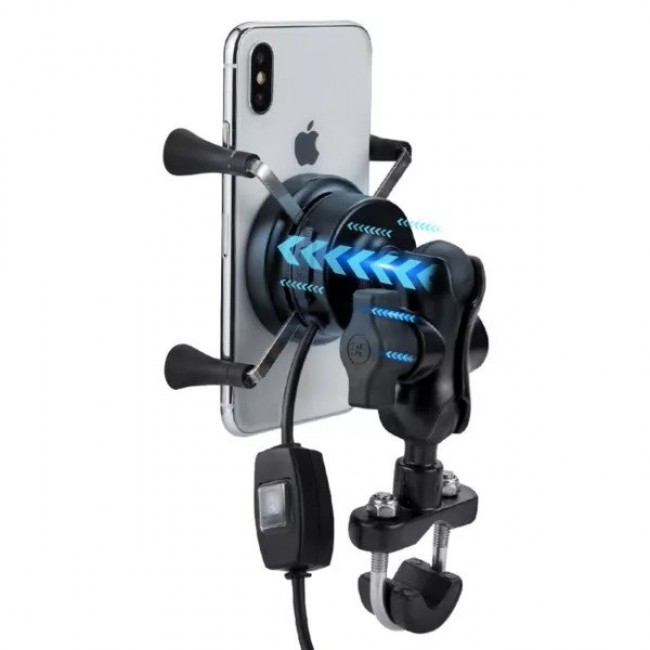 MOTORBIKE PHONE HOLDER FREEDCONN MC7W WITH INDUCTIVE CHARGER
