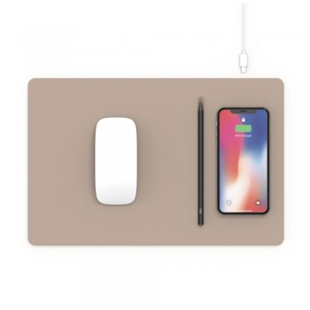 POUT HANDS3 PRO - Mouse pad with high-speed wireless charging, latte cream