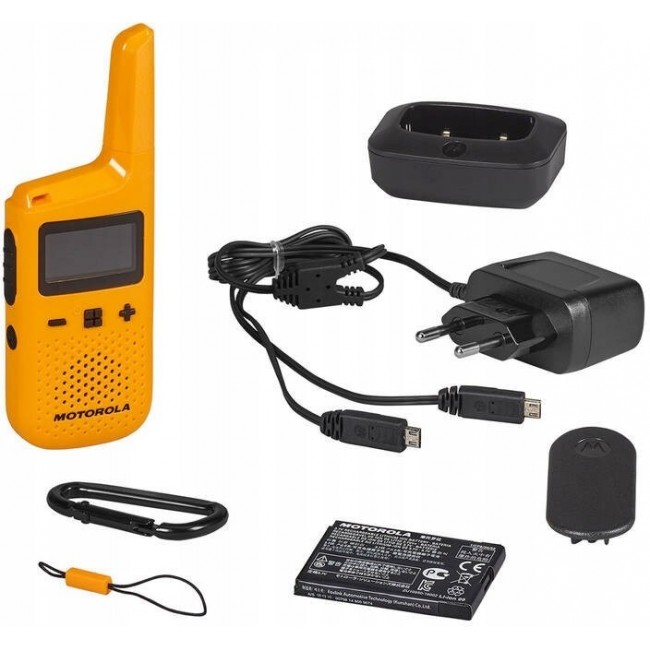 Motorola T72 walkie talkie 16 channels, yellow
